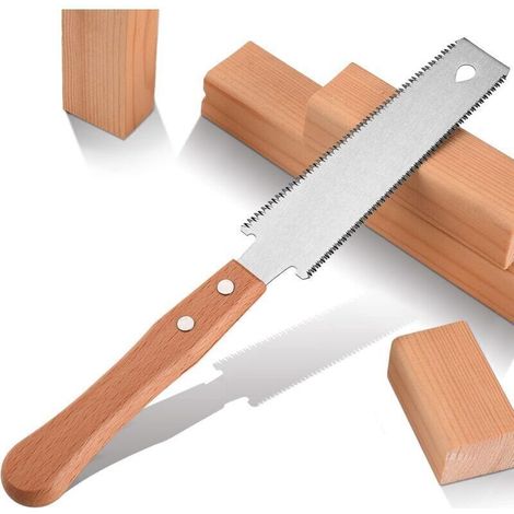 Petite scie à main pour le travail du bois, lame flexible de 15 cm, double tranchant, manuel d'utilisation, outil de menuisier léger et tranchant, idéal pour les loisirs créatifs et le bricolage.
