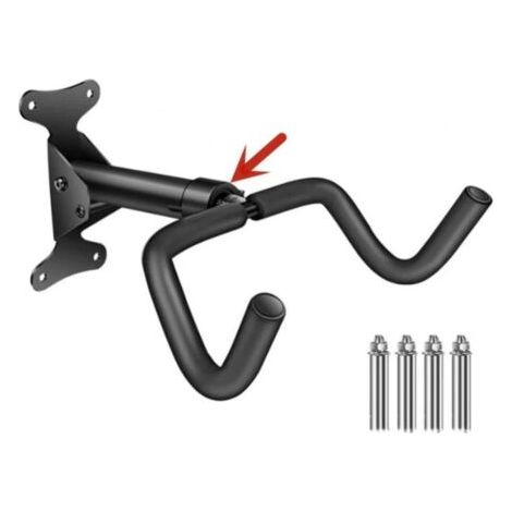 QORVA-Support Vélo Mural Pliable Pivotant, Rétractable, Fabriqué en Métal Massif Robuste, angle et Distance du Mur Réglables, Economie D'Espace Idéal Convie