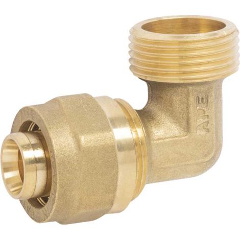 "GOMITO MASCHIO A COMPRESSIONE PER TUBO MULTISTRATO APE 1"""" x Ø32 (3,0) mm"