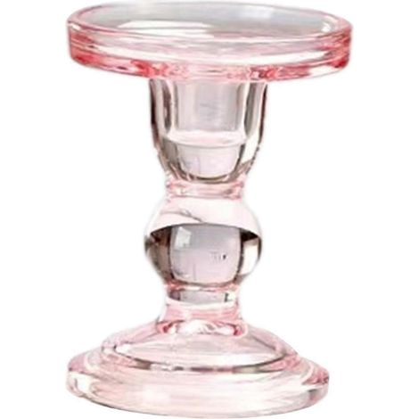 Kerzenhalter aus Glas, eleganter Säulenkerzenständer, dekorativer Kerzenständer für den Valentinstag am Kamin-85mmx79mmx114mm (1/4)