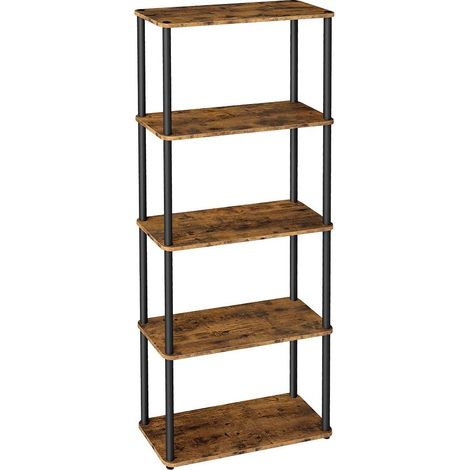 Libreria scaffale a 5 livelli montaggio ultra rapido senza attrezzi scaffale portaoggetti 238 x 38 x 139 cm per salotto camera da letto cucina marrone rustico 120004243