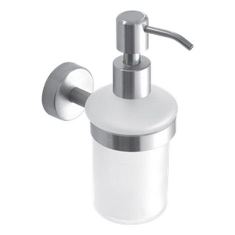 Dispenser di sapone bagno in acciaio inox satinato e vetro  Monde-S kamalu
