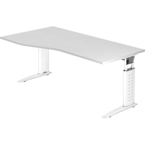 bümö Schreibtisch Serie-U Freiform: 180 x 100 cm Weiß Weiß (1/5)