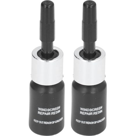 Lot de 2 kits de réparation de pare-brise avec liquide antigel + 2 lames, idéal pour fissures légères et impacts. (1/5)