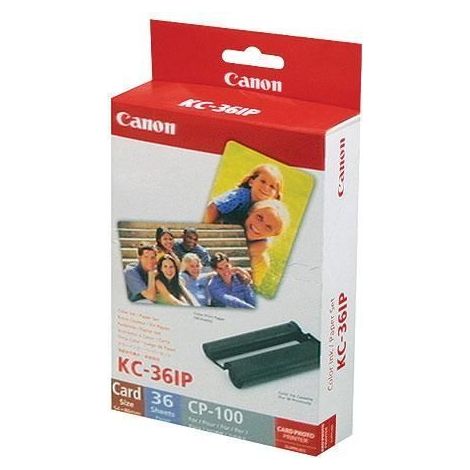 Canon Papier, weiss, 86x54mm, 36 Stck, für Thermosublimationsdrucker CP 220/300 (7739A001) (1/5)