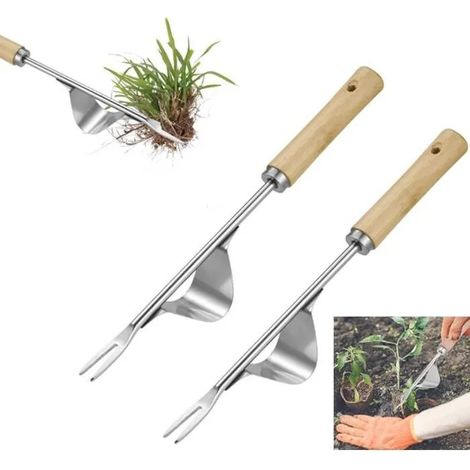 Désherbeur Manuel en Acier Inoxydable, Outil de Jardinage avec Poignée, Arrache-Pissenlit et Gouge à Mauvaises multicolo DESHERBEUR (1/5)