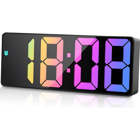 Sveglia digitale, orologio digitale con display a LED, orologio digitale con temperatura, luminosità regolabile su 4 livelli, snooze, controllo vocale, 12/24 ore, 3 modalità di sveglia, porta USB-C