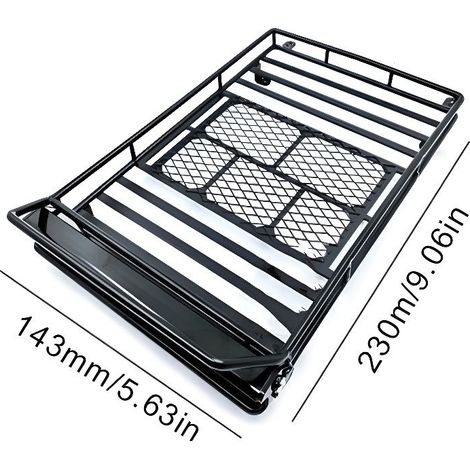 Metall-Dachgepäckträger mit 36 LED-Scheinwerferleisten für 1-10 RC-Cars, schwarz, ohne Beleuchtung (1/4)