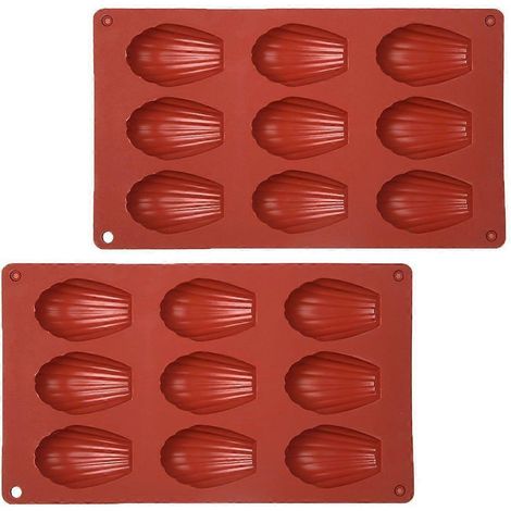 Set mit 2 Madeleine-Backformen, Silikon-Backform (9 Mulden)