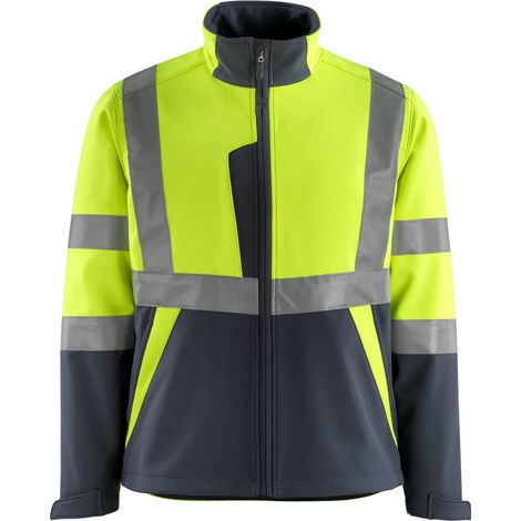 MASCOT Safe Light Softshell-Jacke Kiama Gr. 2XL hi-vis glb/schwarzbl 15902-253 (1/4)