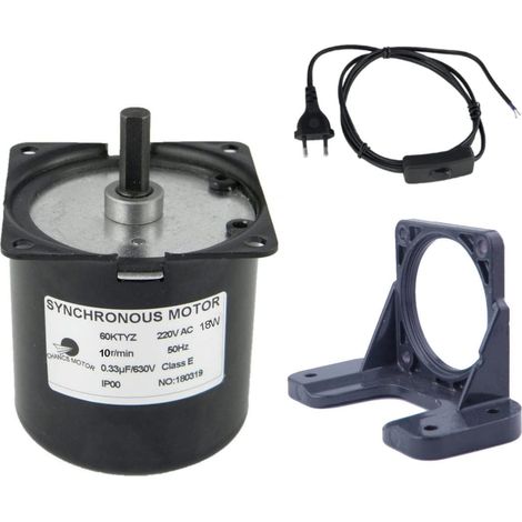 60KTYZ 220V AC 10r/min Synchronous Gear Motor Universal Fitting Eccentric Shaft Reduction Motor and Switch Plug Cord EU/UK (1/5)