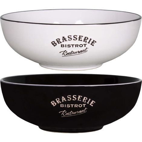Ensemble 2 saladiers noir blanc 26cm (1/4)