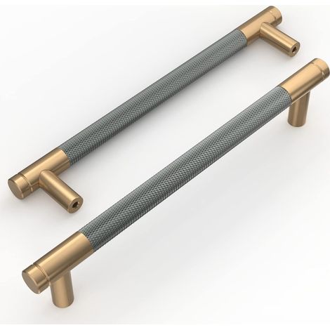 5 tiradores de aleación de oro gris dorado de 160 mm para gabinetes de cocina con tornillos para escritorios, cajones, gabinetes y alacenas. (1/4)