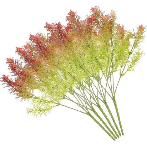 Plante Artificielle 5 Pièces Rouge en Plastique, Tige Décorative (1/5)