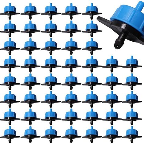 50 Stück 0,5 GPH-Tropfer mit Druckausgleich, 1/4-Zoll-Kunststoff-Bewässerungstropfer, Gartenbewässerungstropfer-Druckausgleich für Rasenflächen, 2 l