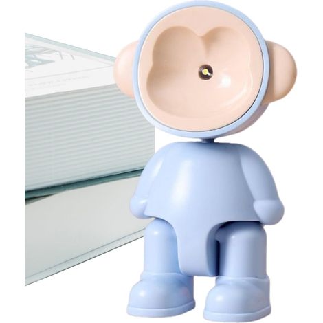 Robot à piles pour enfants, à pose ajustable Lampe de chevet chaleureuse pour chambre, salon, chambre d'enfant, bureau, table, étagère ou table de nuit