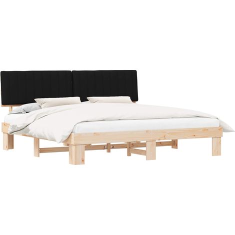 Maison Exclusive - Estructura de Cama con Cabecera Tapizada Negro