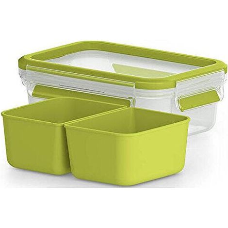 EMSA 518102 fiambrera Táper 0.55 L Polipropileno (PP), Elastómero termoplástico (TPE) Verde, Transparente 1 pieza(s)