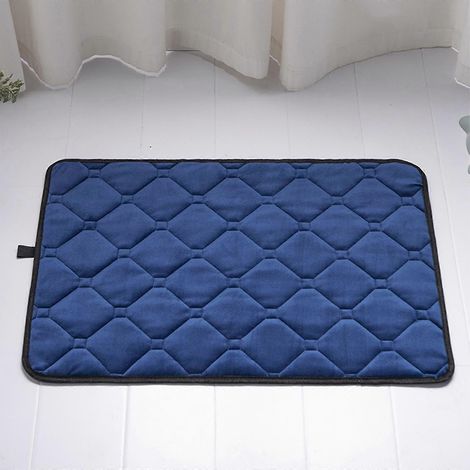 Coussin chauffant auto-chauffant pour chat, tapis chauffant lavable pour cage de chien, pour animaux d'intérieur et d'extérieur - Taille M - 45 x 60 cm - bleu (1/5)