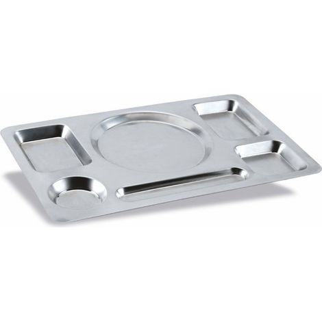 Plateau Self-Service en Acier Inox - 6 Compartiments - Pujadas (1/2)