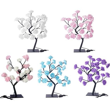 Abnehmbarer Kunststofffuß, USB-Schalter, LED-Lampe mit Roseneffekt, dekoratives Nachtlicht – USB mit Schalter (1/5)