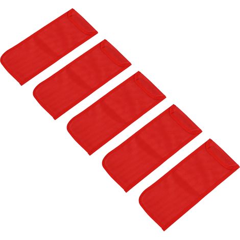 Sac multifonction résistant aux perforations pour 5 piquets de tente, pochette de rangement pour clous et sardines, rouge, idéal pour camping et randonnée (1/5)