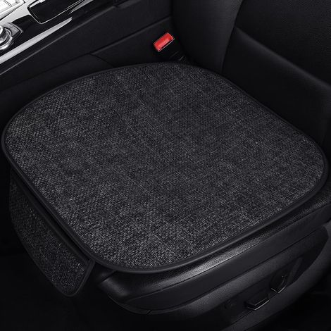 Juego de 2 cojines delanteros para coche, funda de asiento ultratranspirable, cojines anti-abrasión, protección universal negra (para 2 plazas delanteras). (1/5)