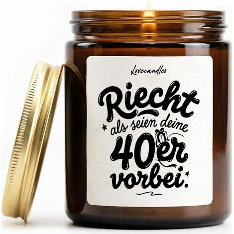 Bougie parfumée avec inscription comme cadeau d'anniversaire rond, petite amie ou petit ami, bougies parfumées à la vanille dans un bocal (1/5)