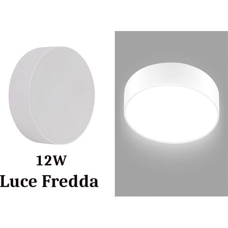 Plafoniera LED Interno Rotondo Bianca 12W Luce Fredda Lampada Parete Moderno (1/5)