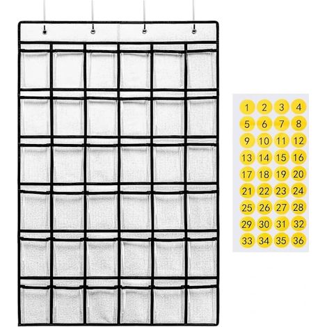 Filiyano – organisateur de salle de – Support de téléphone pour salle de classe, pochette murale pour téléphone portable, organisateur de salle de (1/3)
