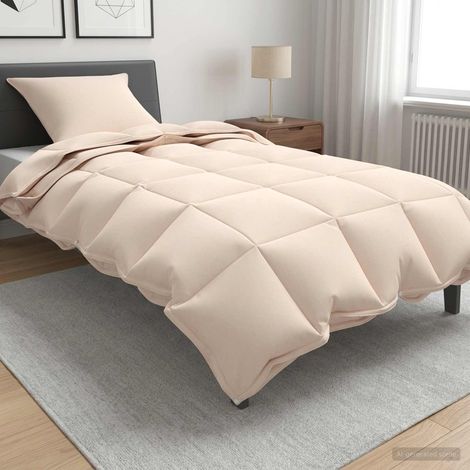 vidaXL Edredón 140 x 200 cm Todas las estaciones Fibra de Kapok Beige (1/5)