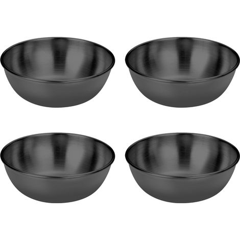 Assiette À Sauce En Acier Inoxydable - Bol De Trempette Rond Pour Condiments - Usage Domestique Et Restaurant - Lot De 4 Pièces (1/5)