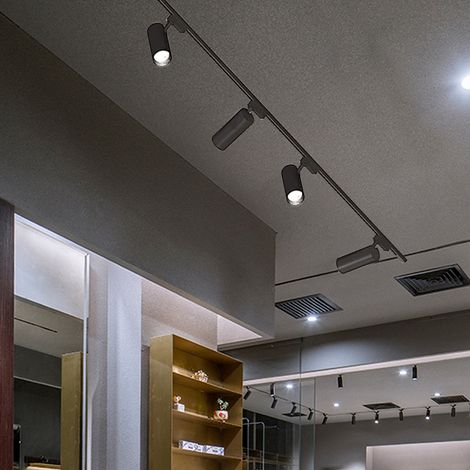 4er Schienensystem Schwarz 30W Neutralweiß, LED Deckenbeleuchtung für Küche, Büro und den täglichen Einsatz
