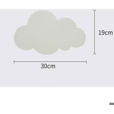 Applique Murale - Nuage En Acrylique Et Fer - LED Intégrée 3000 Lm - Pour Chambre D Enfant Et Salle D Étude - 30 X 19 X 3 5 Cm (1/5)