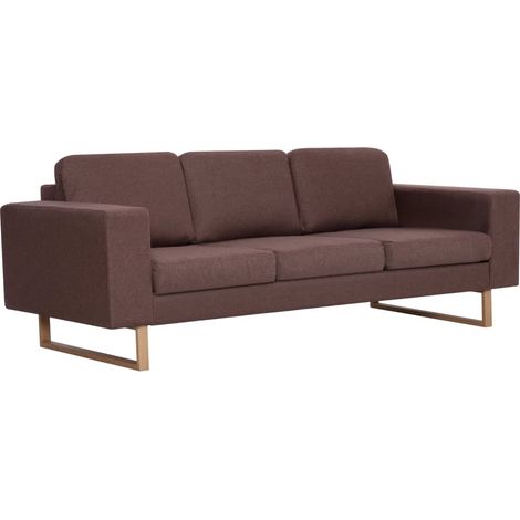 Canapé à 3 places tissu marron vidaXL (1/5)