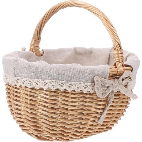 Multipurpose Woven Wicker and Cotton Basket for Safe Storage