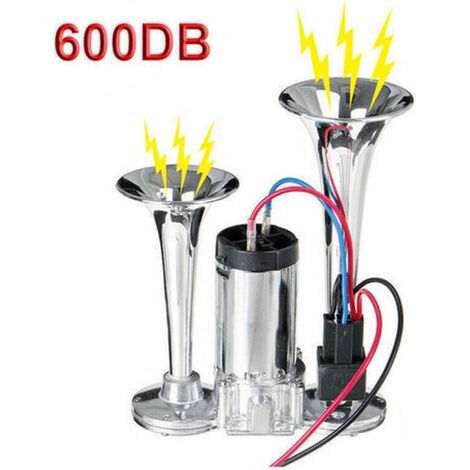 600DB 12V double trompettes électrovanne électrique Super fort voiture électrique klaxon d'air haut-parleur pour véhicule voiture SUV camion camion RV bateau