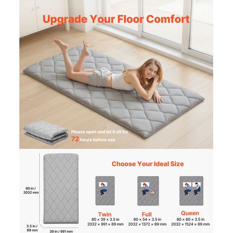 Matelas Futon Taille Jumeau, Matelas de Sol Japonais Pliable, Tatami Doux pour Dormir Yoga Méditation et Relaxation, 203,2x99,1x8,9… (1/5)