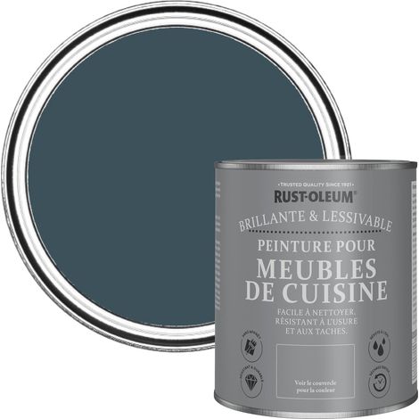 Peinture Bleue pour Meubles de Cuisine, Finition Brillante - Bleu du Soir 750ml (1/5)