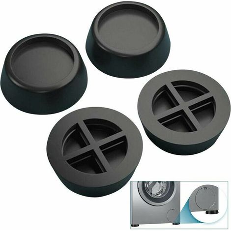 4 Pieds en Caoutchouc pour Machine à Laver, Patins Universels pour Machine à Laver  Antidérapants et Amortisseurs de Chocs (6,5 cm), Noir (1/5)