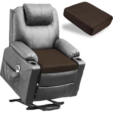Memory Foam Seat Cushion for Loungers, Sofas, Armchairs, Cushion, 51 x 51 x 12.5cm (Coffee) (1/5)