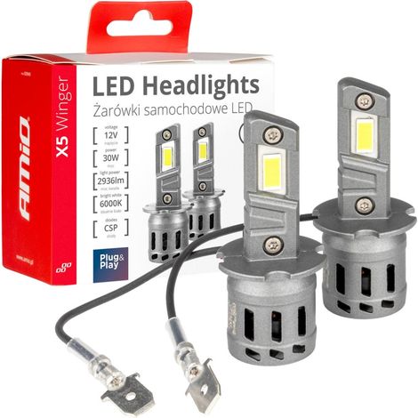 Bombillas LED Canbus para coche X5 Winger H3 6000K amio-03944 (1/5)