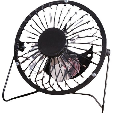 Mini ventilateur de bureau 4 pouces, rechargeable par USB, en métal, petit ventilateur de refroidissement personnel noir (1/5)