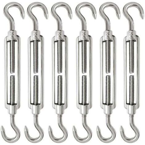 6 Stück Spannschloss M6 Drahtseilspanner Edelstahl 304 Einstellbarer Haken und Öse für Spannschloss für Drahtseil Stahlseil Seil Hakenspanner (1/5)