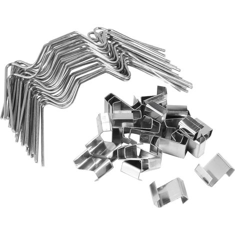 50 clips de fixation pour vitrage de serre, en acier inoxydable type WZ. (1/5)