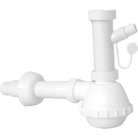 SIFONE PER LAVELLO CUCINA A 1 VIA ""FRANCIA"" CON ATTACCO LAVATRICE 1""1/2 x Ø32/40 mm
