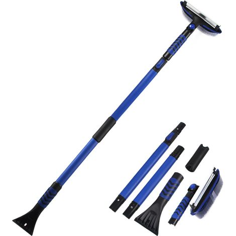 Outil de déneigement-outil de déneigement brosse à neige tige d'extension rétractable multifonctionnelle 148 cm