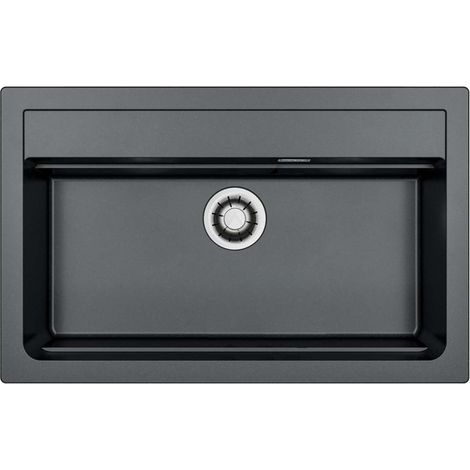 Alveus Atrox - Evier en granit 79x50 cm, Quick-Close, carbon 1149212 (1/2)