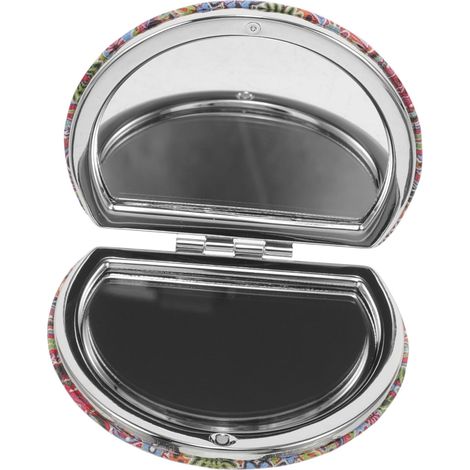 Espejo de viaje plegable para mujer, espejo de maquillaje compacto y decorativo con diseño retro, ideal para viajes al aire libre.