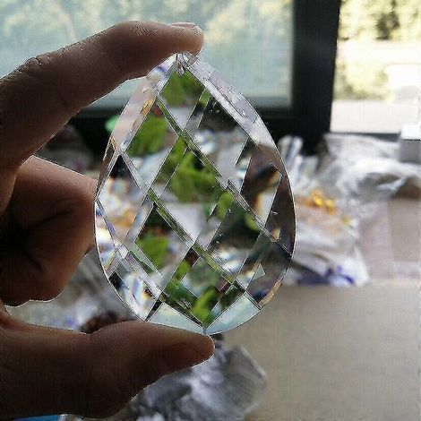 Lustre suspendu en cristal prisme, ornement en verre et cristal (1/4)